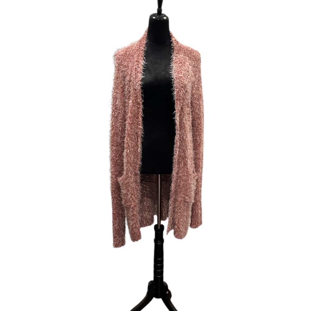 Willow & Root Mauve/Cream Eyelash Duster Sweater L